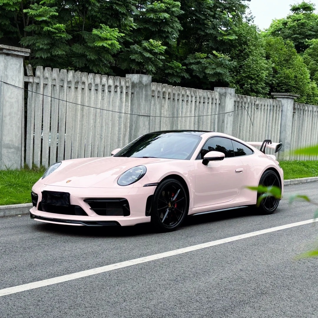 Gloss Metallic Macaron Peach Pink Car Vinyl Wrap