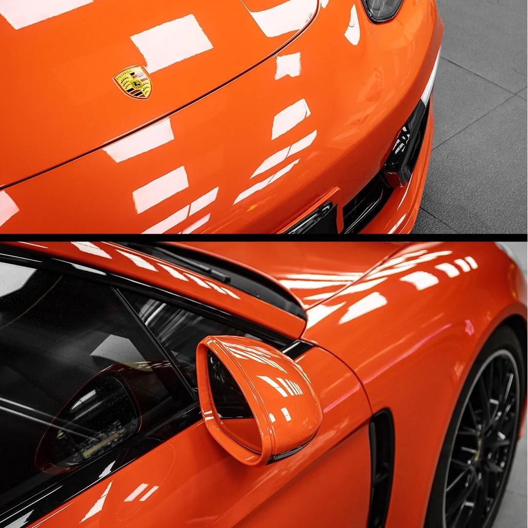 Gloss Porsche Orange Car Vinyl Wrap 