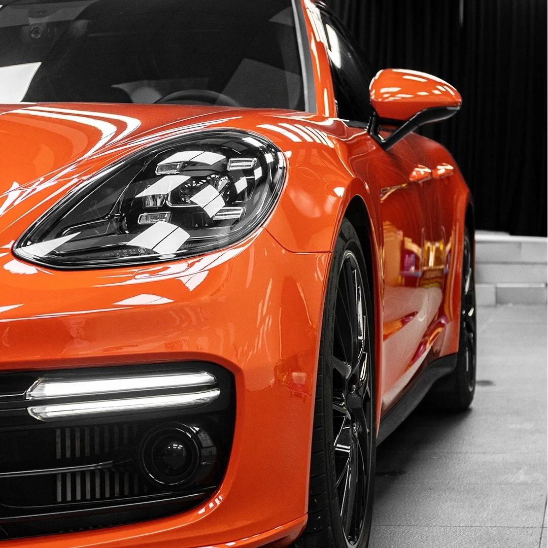 Gloss Porsche Orange Car Vinyl Wrap 