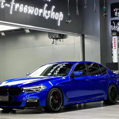 Gloss Royal Blue Car Vinyl Wrap 02
