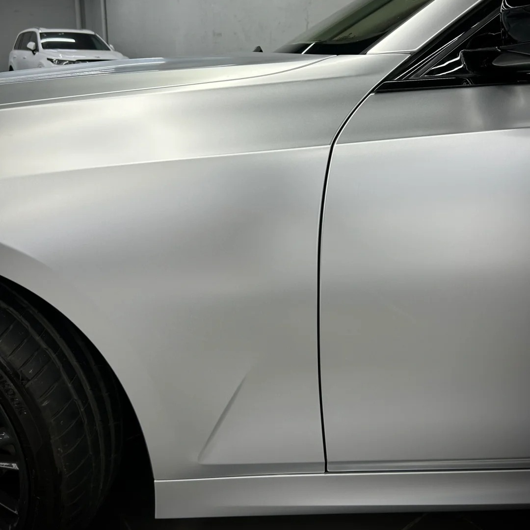 Matte Metallic Silver Car Vinyl Wrap PET