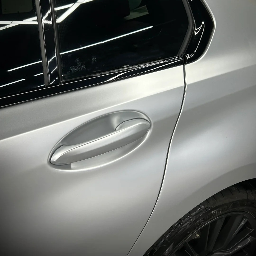 Matte Metallic Silver Car Vinyl Wrap PET