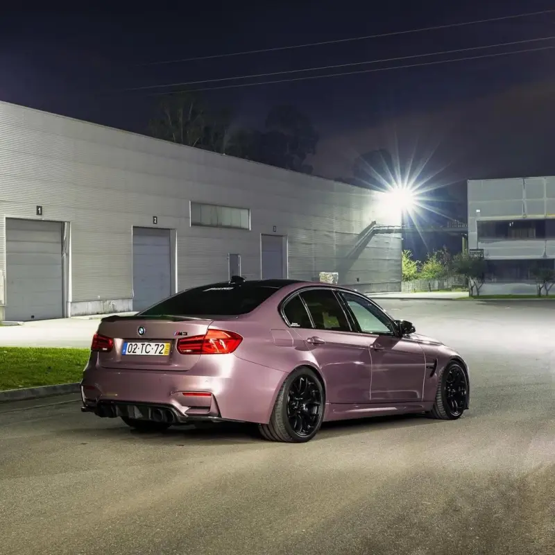 Gloss Metallic Frozen Berry Pink Car Vinyl Wrap PET