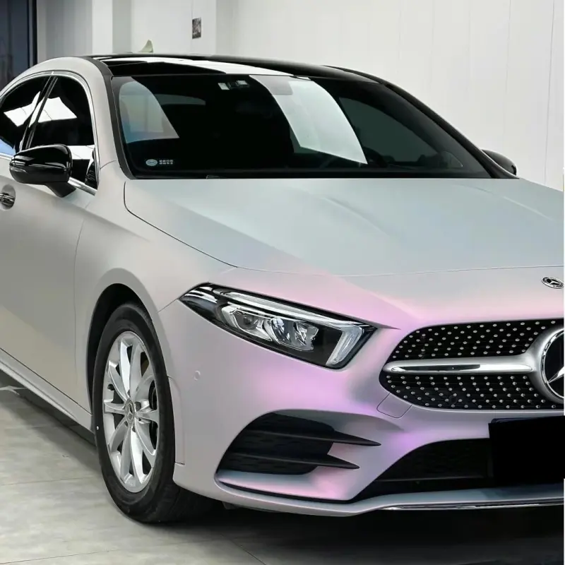 Matte Metallic Chameleon Pink Grey Car Vinyl Wrap