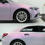 Matte Metallic Chameleon Pink Grey Car Vinyl Wrap