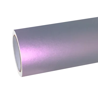Matte Metallic Chameleon Pink Grey Car Vinyl Wrap 01