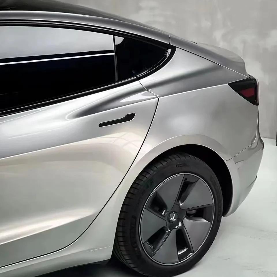 Gloss Metallic GT Silver Car Vinyl Wrap PET