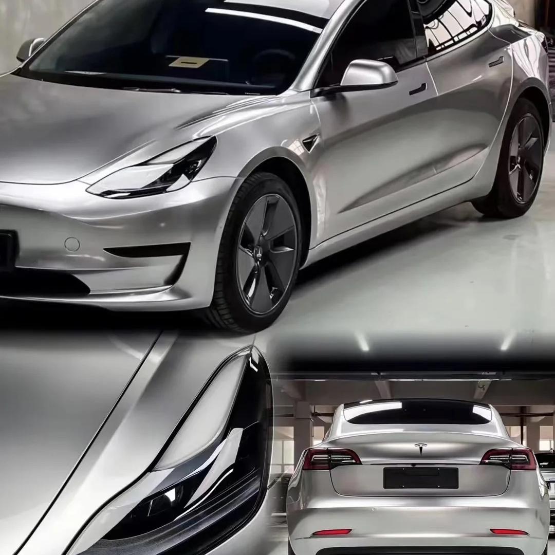 Gloss Metallic GT Silver Car Vinyl Wrap PET