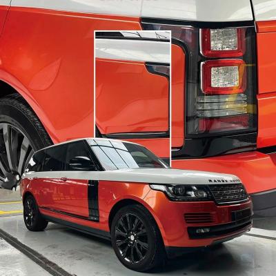 Gloss Metallic Paint Orange Car Vinyl Wrap PET 02
