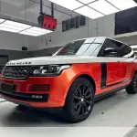 Gloss Metallic Paint Orange Car Vinyl Wrap PET