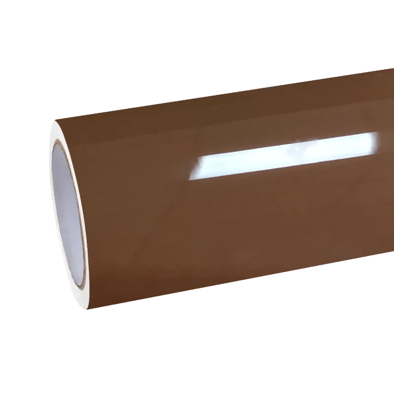 Gloss Crystal Caramel Brown Car Vinyl Wrap PET 
