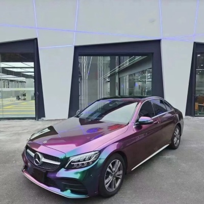 Gloss Metallic Prasinous Green Car Vinyl Wrap PET 02
