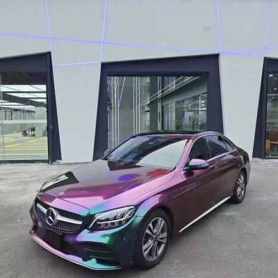 Gloss Metallic Prasinous Green Car Vinyl Wrap PET 02