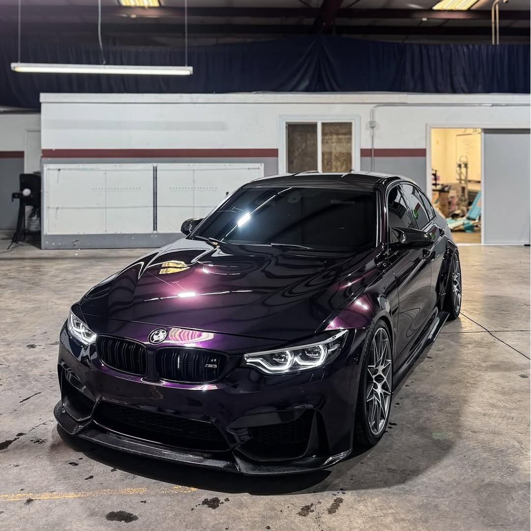 Gloss Metallic Ghost Midnight Purple Car Vinyl Wrap PET