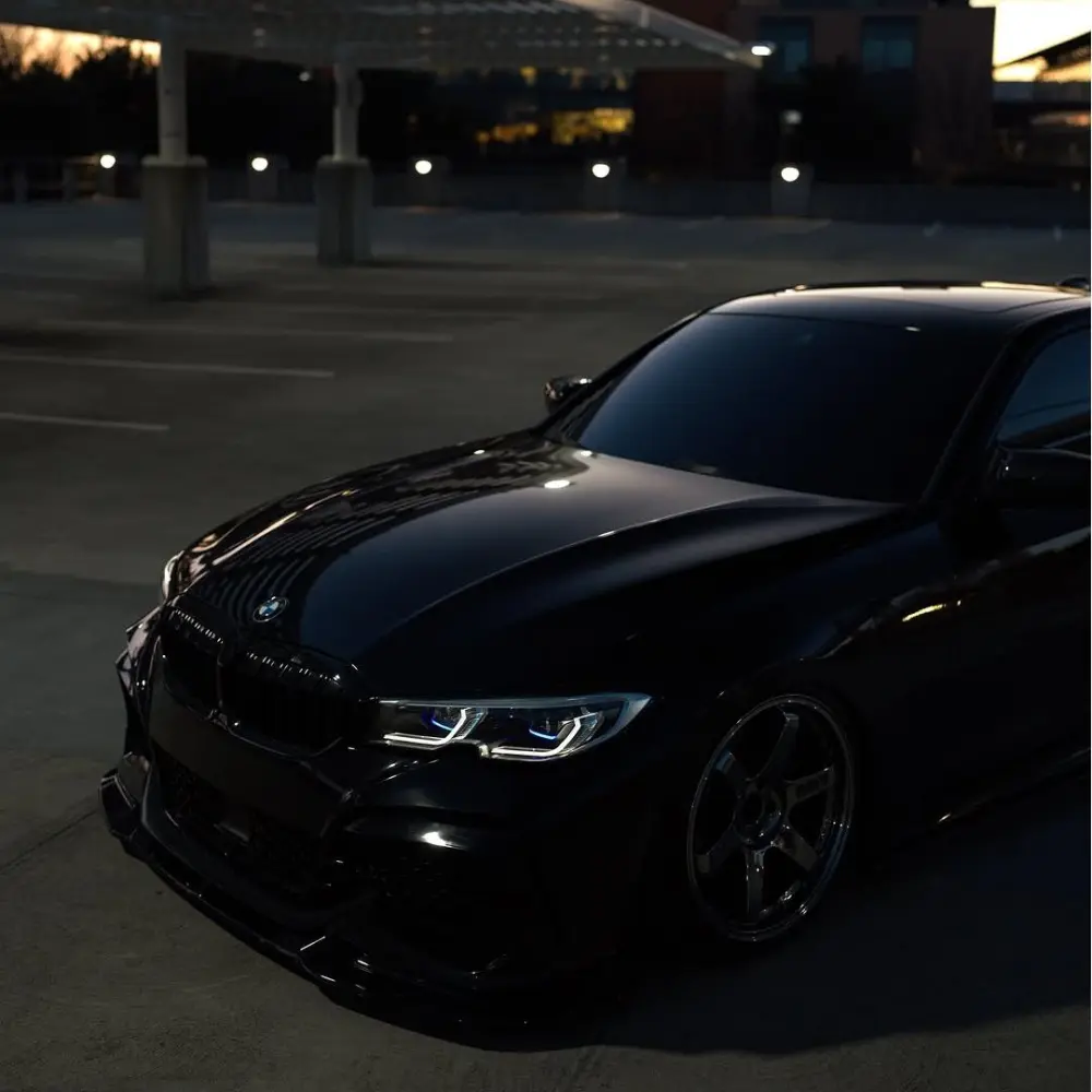 Super Glossy Piano Black Car Vinyl Wrap Porsche BMW PET 
