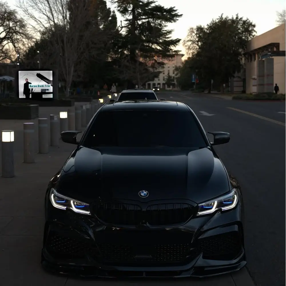 Super Glossy Piano Black Car Vinyl Wrap Porsche BMW PET 