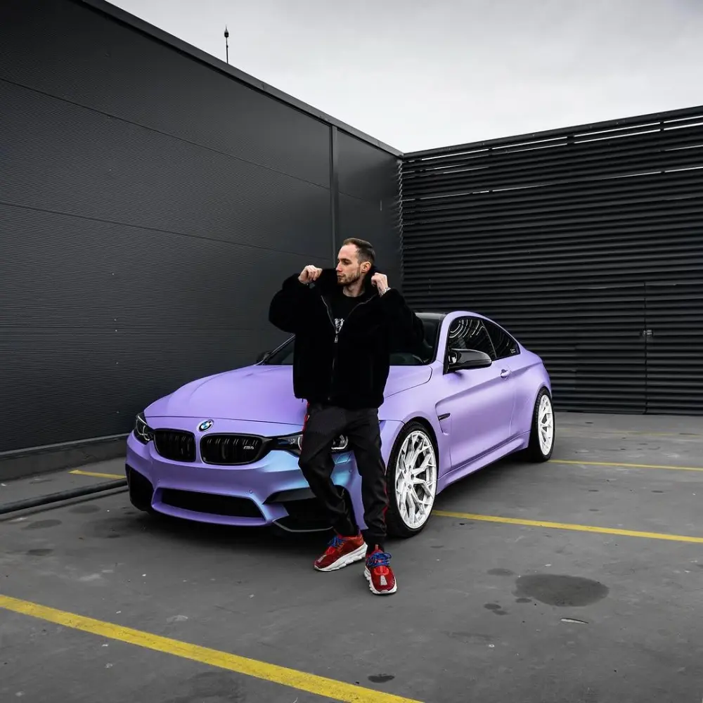 Matte Metallic Satin Chameleon Glacial Frost Purple Car Vinyl Wrap