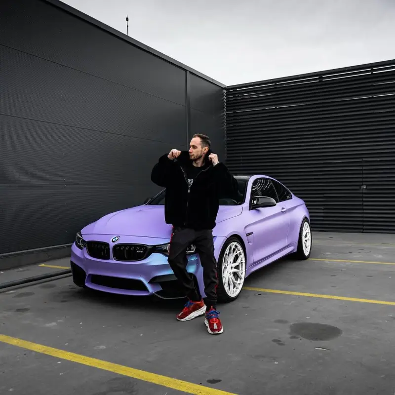 Matte Metallic Satin Chameleon Glacial Frost Purple Car Vinyl Wrap