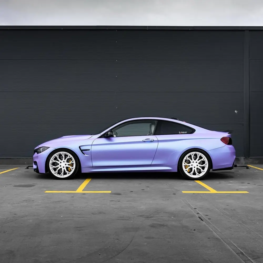 Matte Metallic Satin Chameleon Glacial Frost Purple Car Vinyl Wrap