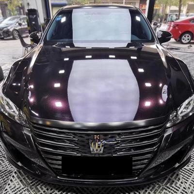 Gloss Metallic Midnight Red Car Vinyl Wrap PET 02