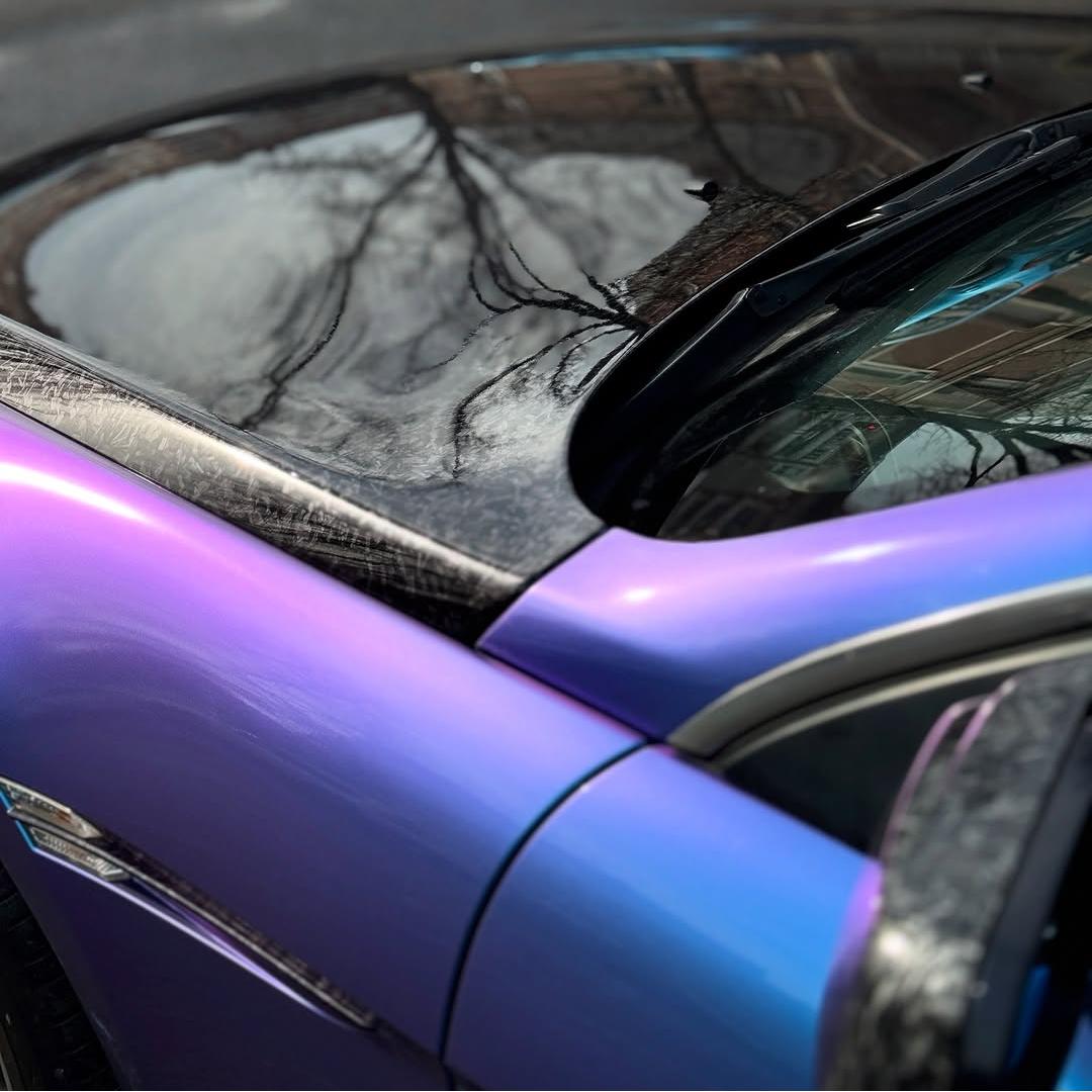 Gloss Chameleon Blue Purple Car Vinyl Wrap