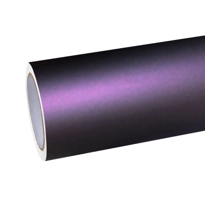 Ultra Matte Metallic Black Purple Car Vinyl Wrap 01