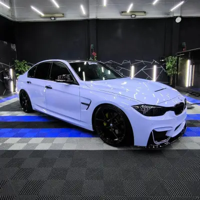 Gloss Macaron Baby Blue Car Vinyl Wrap PET 02