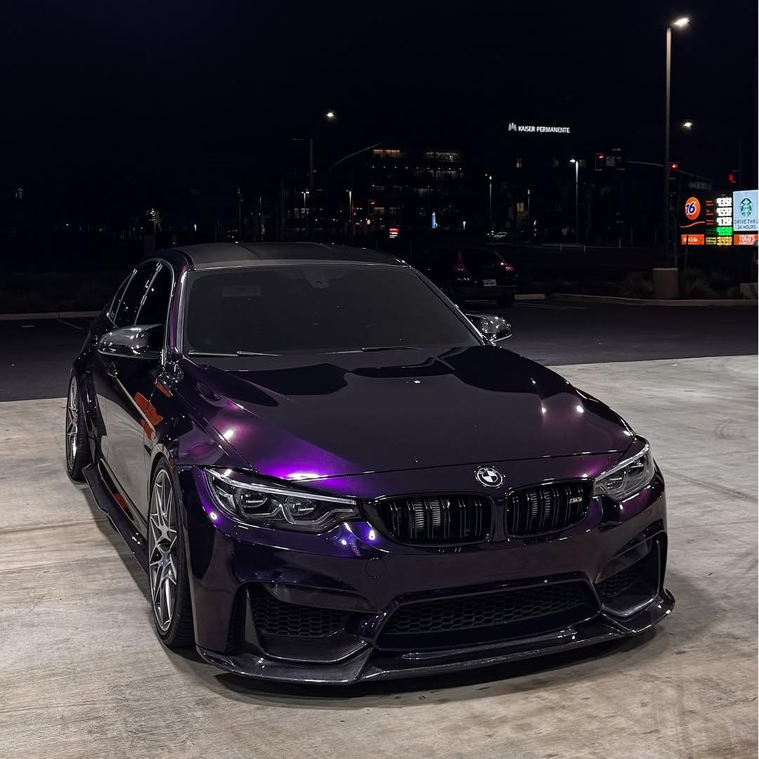 Gloss Metallic Ghost Midnight Purple Car Vinyl Wrap 