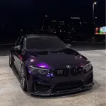 Gloss Metallic Ghost Midnight Purple Car Vinyl Wrap PET