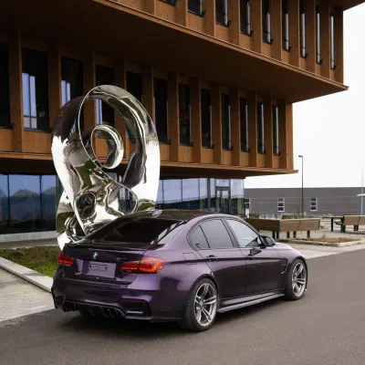 Gloss Metallic Midnight Purple Car Vinyl Wrap BMW PET 02