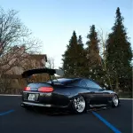 Gloss Metallic Tungsten Black Car Vinyl Wrap PET 