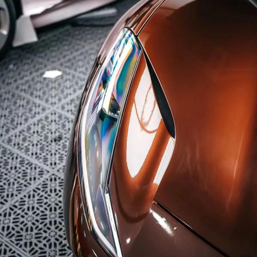 Gloss Liquid Coffee Brown Car Vinyl Wrap PET