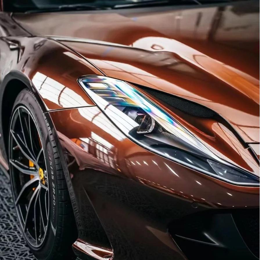 Gloss Liquid Coffee Brown Car Vinyl Wrap PET