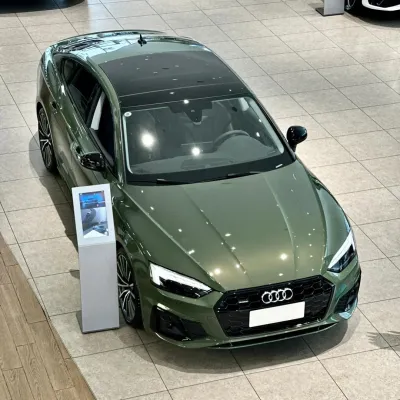 Gloss Metallic Olive Green Car Vinyl Wrap PET 02