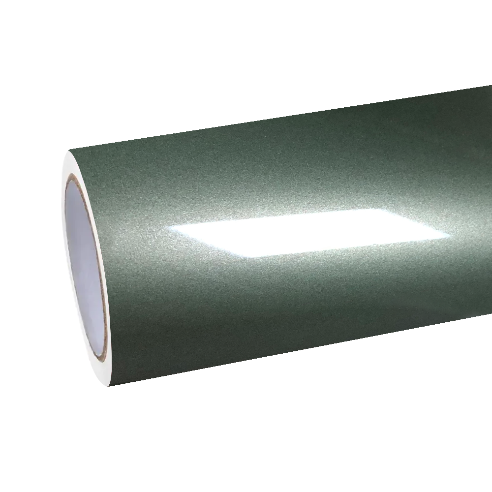 Gloss Metallic Olive Green Car Vinyl Wrap PET