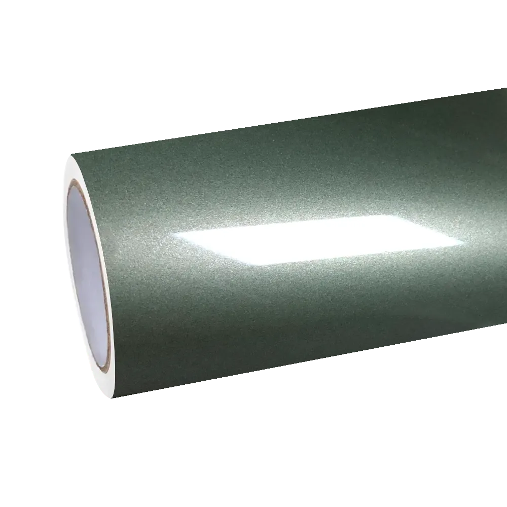 Gloss Metallic Olive Green Car Vinyl Wrap PET