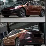 Gloss Rainbow Drift Black Red Car Vinyl Wrap PET