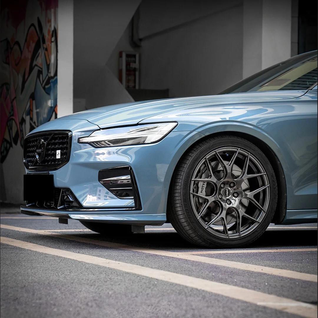 Gloss Hazy Blue Car Vinyl Wrap PET 