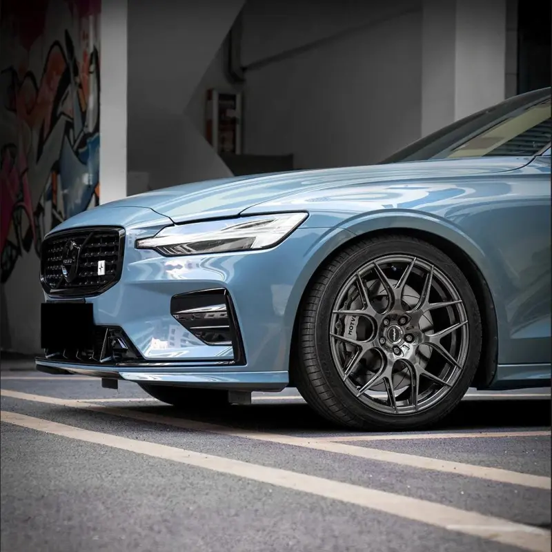 Gloss Hazy Blue Car Vinyl Wrap PET 