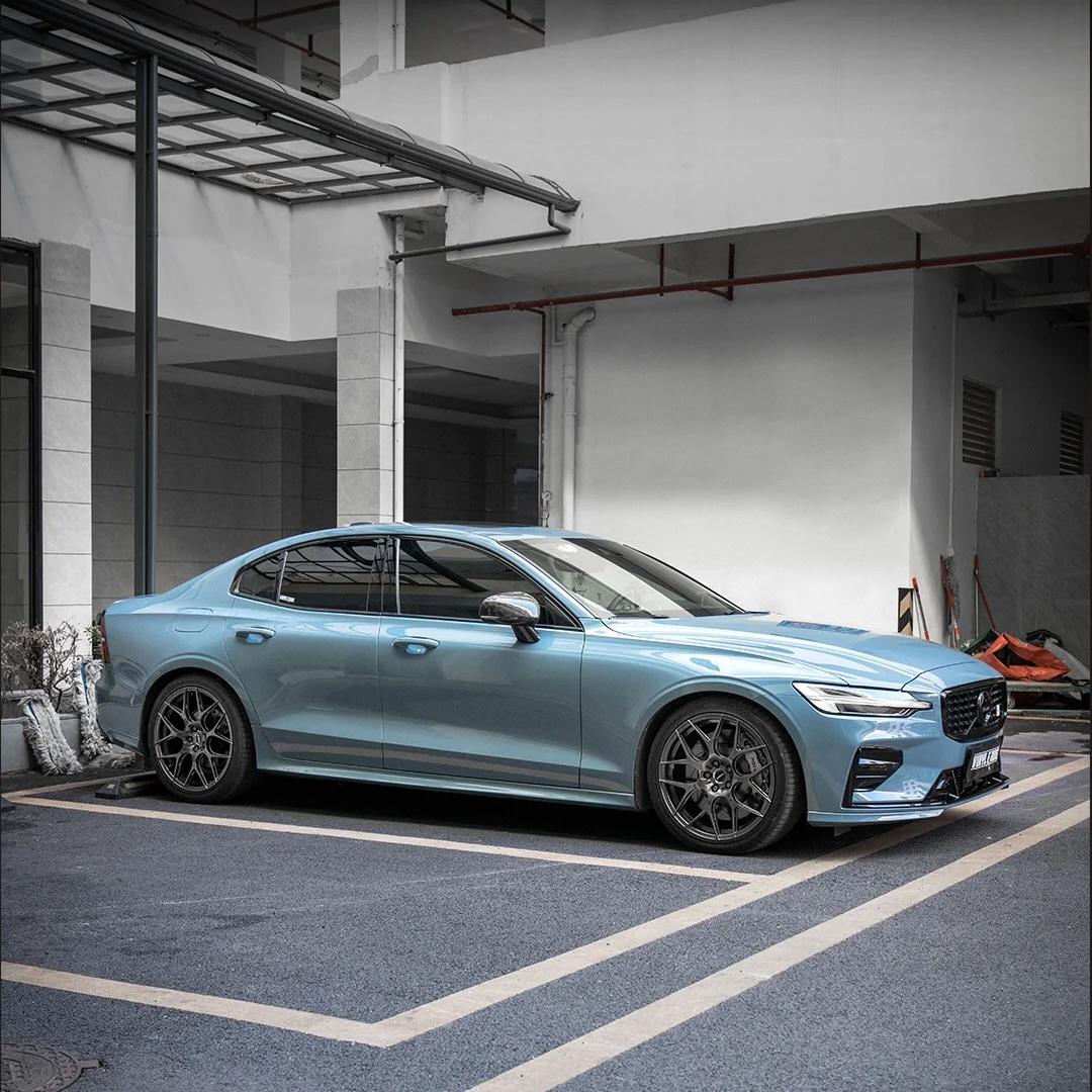 Gloss Hazy Blue Car Vinyl Wrap PET 