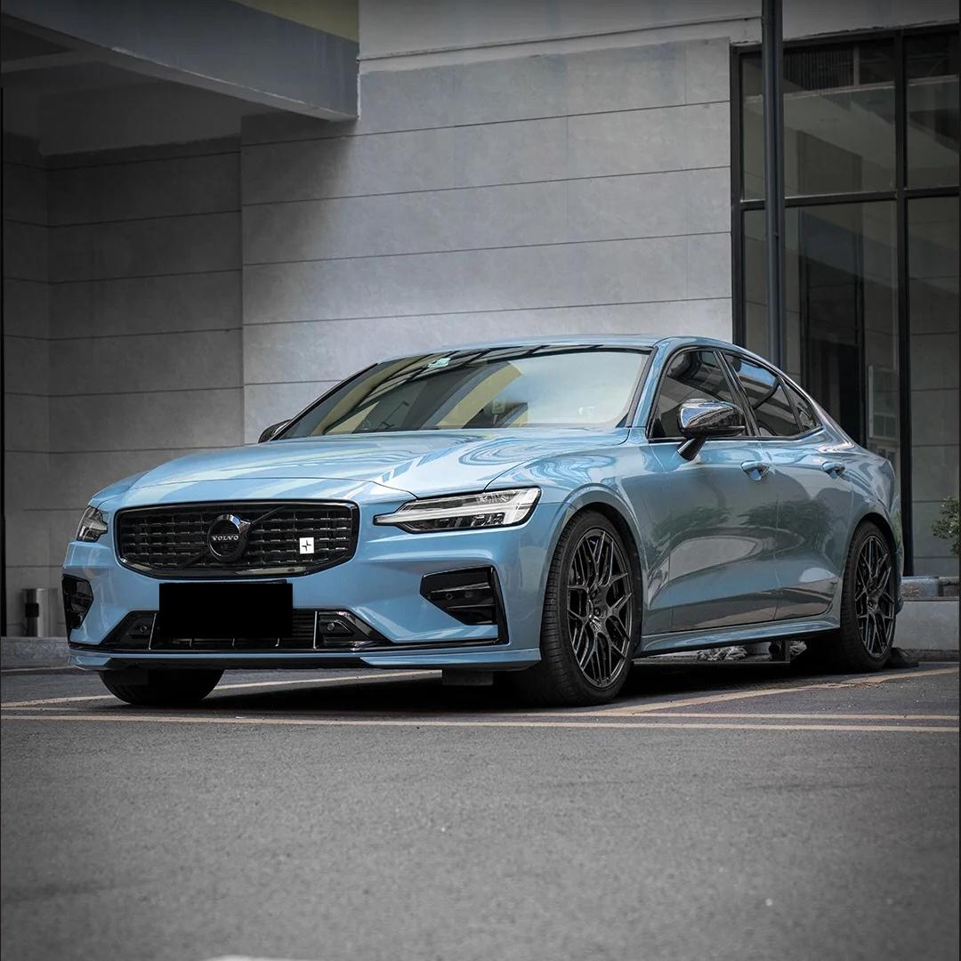 Gloss Hazy Blue Car Vinyl Wrap PET 