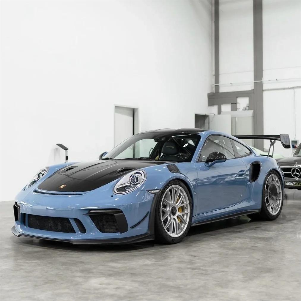 Gloss Hazy Blue Car Vinyl Wrap PET 