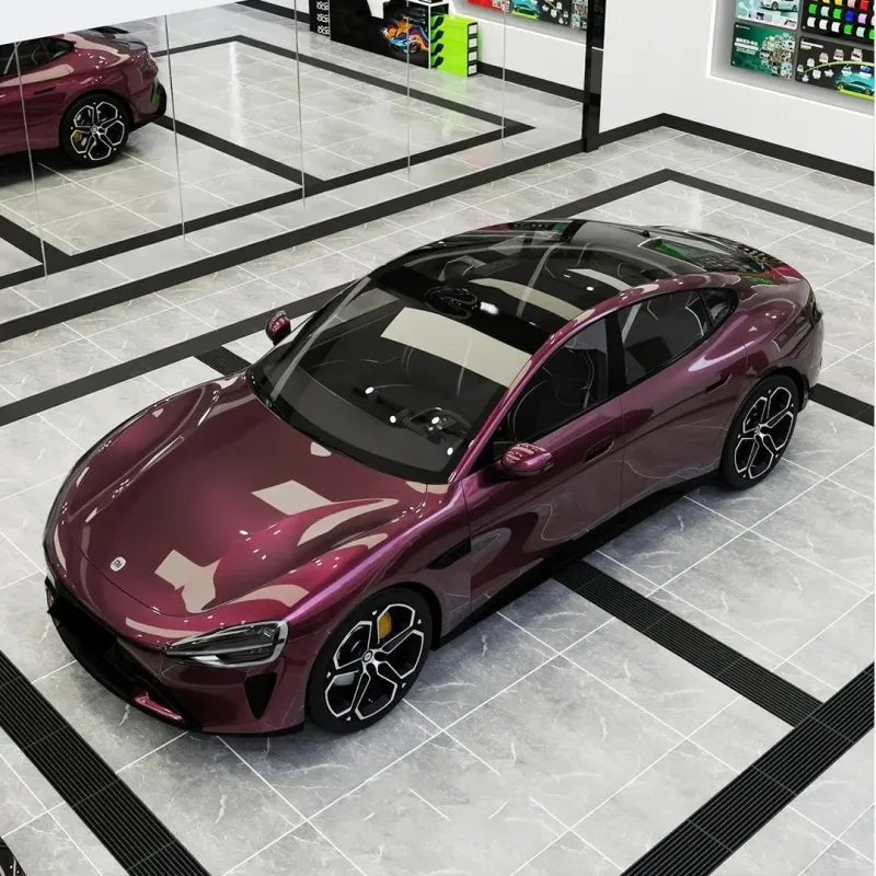 Gloss Metallic Plum Purple Car Vinyl Wrap PET