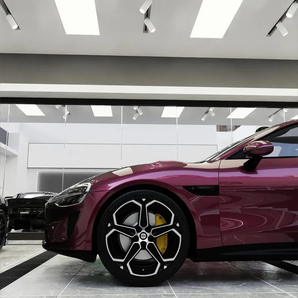 Gloss Metallic Plum Purple Car Vinyl Wrap PET