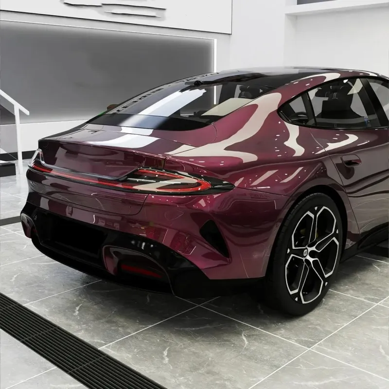 Gloss Metallic Plum Purple Car Vinyl Wrap PET