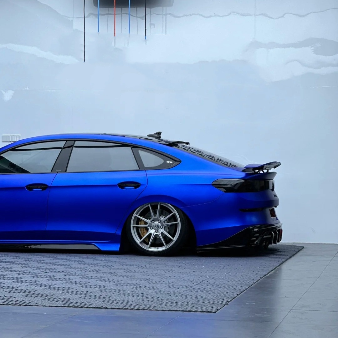 Satin Ceramic Blue Car Vinyl Wrap PET