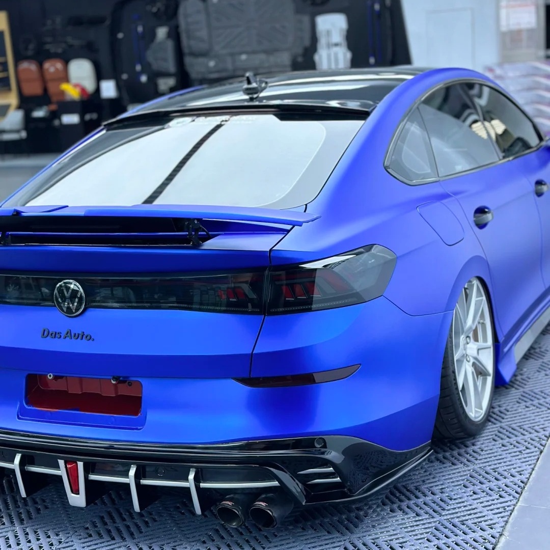 Satin Ceramic Blue Car Vinyl Wrap PET