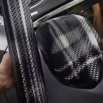 Matte Carbon Fiber Aircraft Black Car Vinyl Wrap PET 01