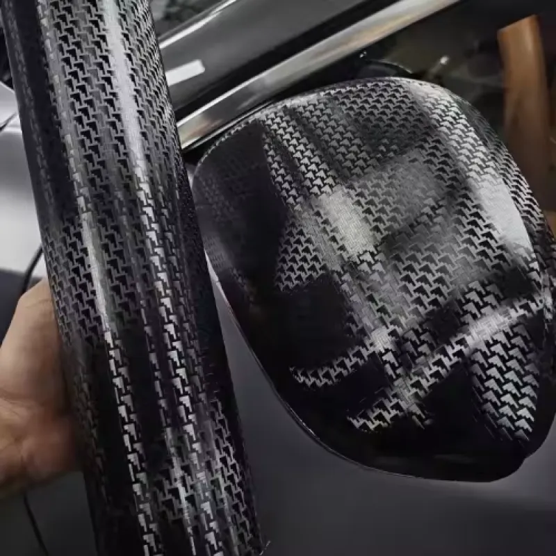 Matte Carbon Fiber Aircraft Black Car Vinyl Wrap PET