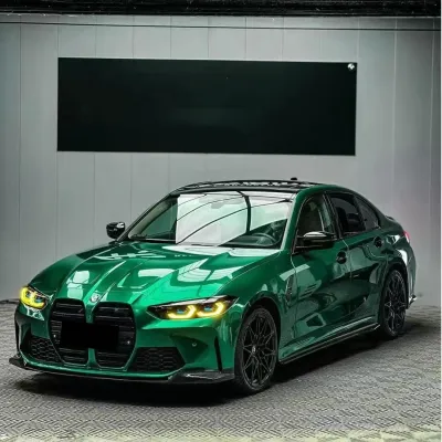 Best Gloss Metallic Isle Of Man Green Car Vinyl Wrap PET 02